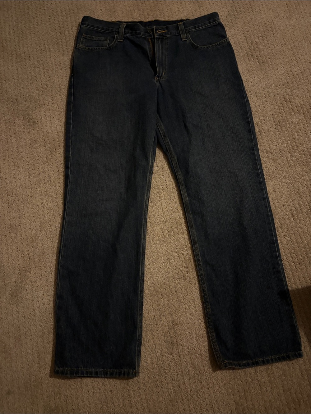 Carhartt Men's Straight Jeans in Dark Blue Indigo